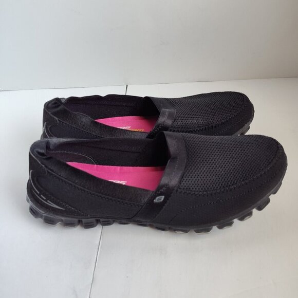 Ladies SZ 6-1/2 Sketchers Black Flex Slip-On Shoe - Picture 2 of 6